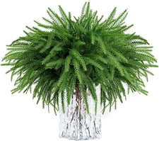 12 Bundles Artificial Plants Outdoor Faux Plants Boston Fern Summer Decor Fake