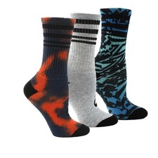 ASICS Contend Crew 3 Pack Socks Youth Boys Size S Athletic ZK3189-9000