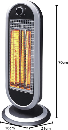 STUFA CARBONIO 900W 2LIV.POT.2ELEM. OSCILLANTE BK - Foto 2 di 12