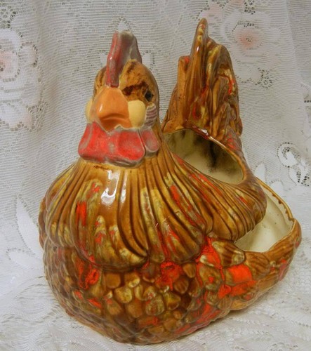 Aynels 1974 granja rural pollo gallina en nido decoración de cocina maceta rara - Imagen 6 de 12