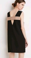 Forever 21 Size US XS Contemporary Cutout Back Shift Dress Tan Black NWT #R2
