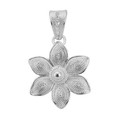 NEU Brillant Sterling Silber 1,50 Gramm Floral Anhänger Zeitlose Kunstfertigkeit AA4