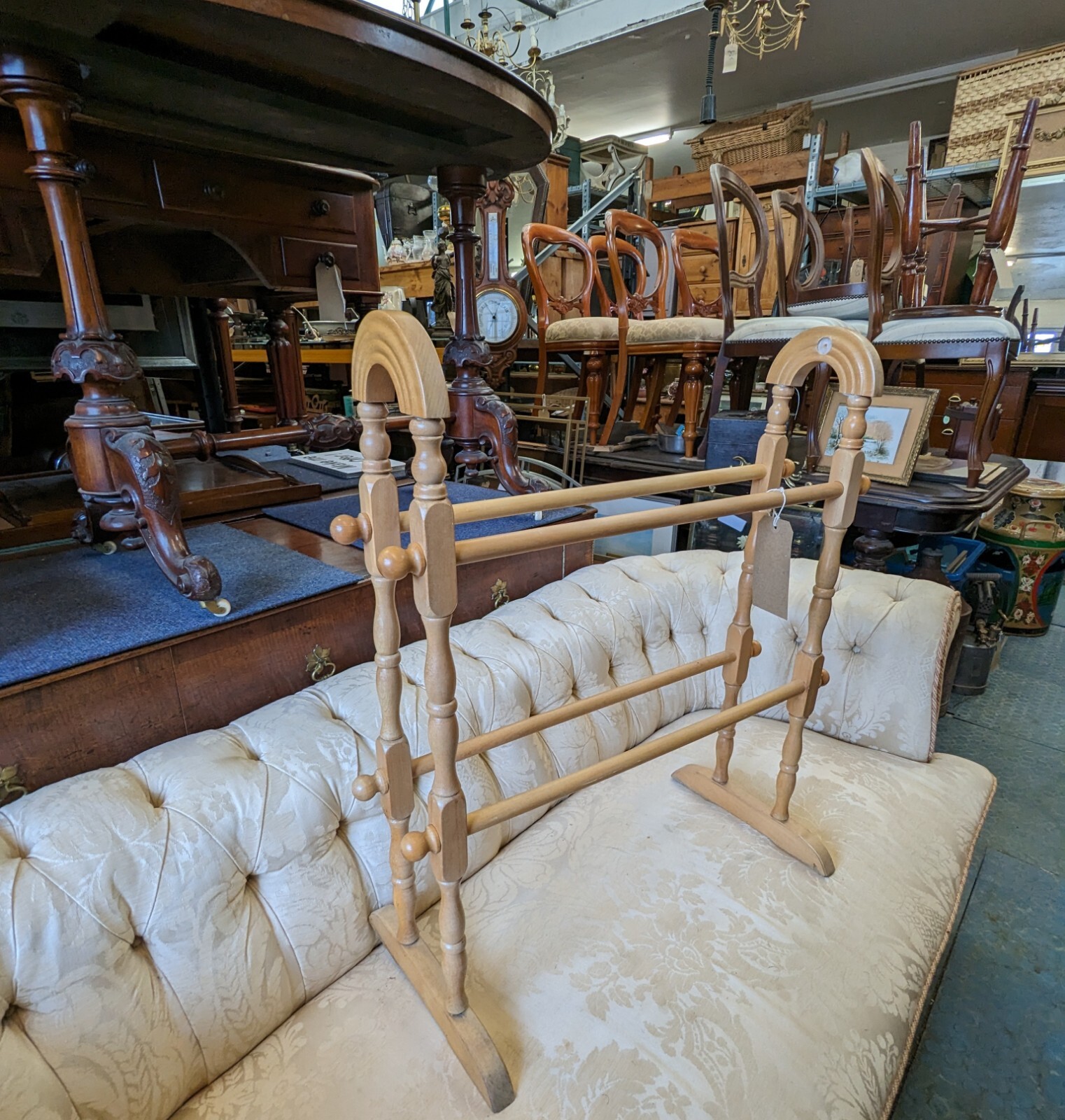 Vintage Style Traditional Free-Standing Wooden Towel Rail Drying Rack | eBay