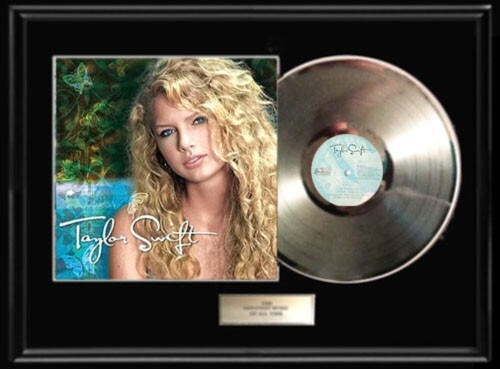 TAYLOR SWIFT SELF TITLED DEBUT WHITE GOLD PLATINUM RECORD LP NON