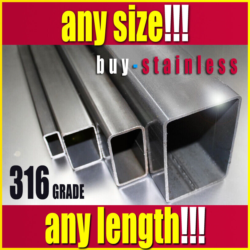 30 X 10 X 1.2 Grade 316 Stainless Steel Polished Box Section *** ANY LENGTH *** Tanie promocje