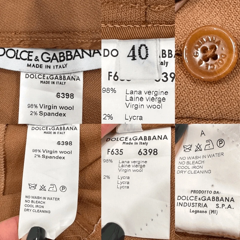 Calça de lã capri Dolce & Gabbana cintura média algemada cortada em camelo bronzeado tamanho 40 - Imagem 2 de 4