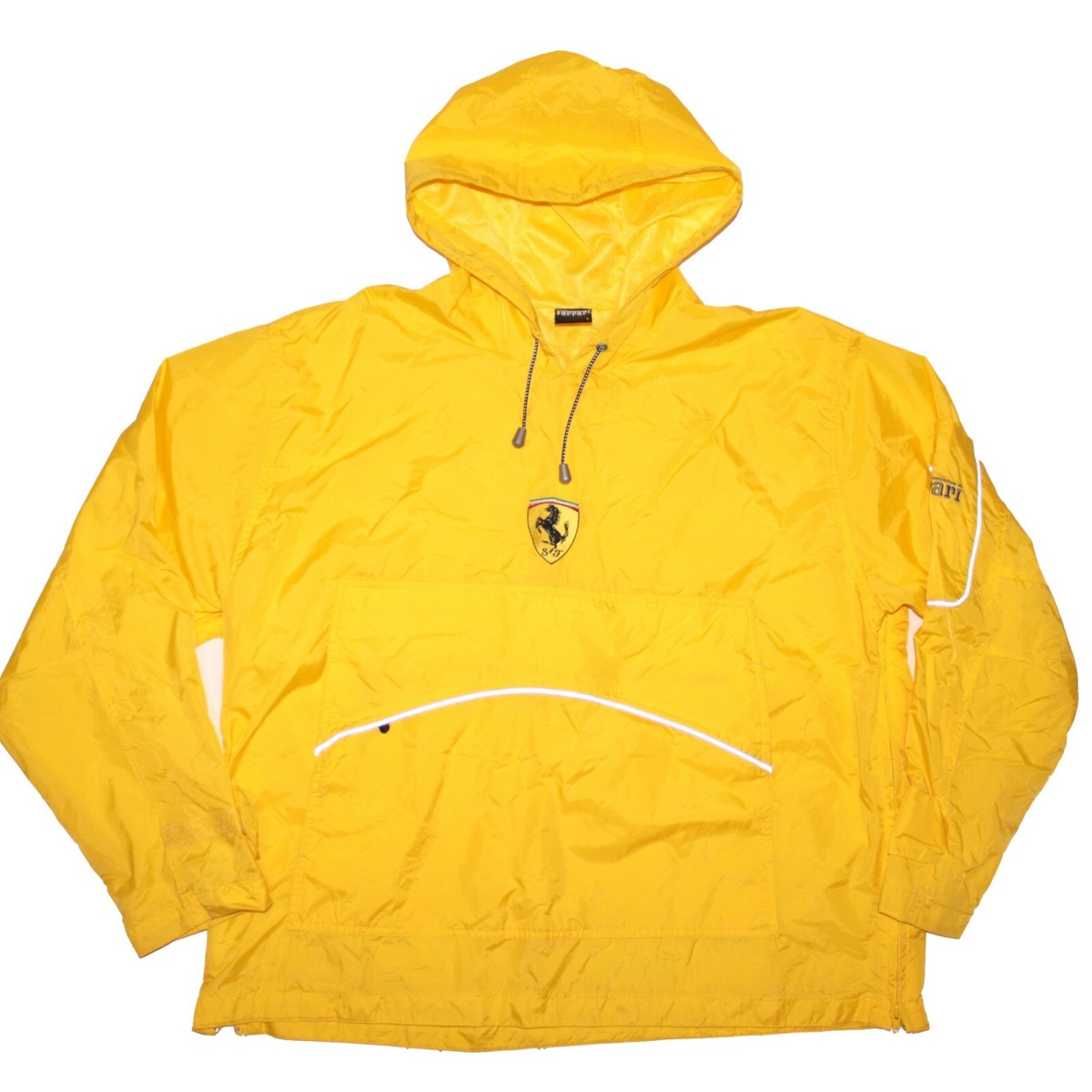 Vintage Ferrari Anorak Windbreaker size Large Yellow 1999