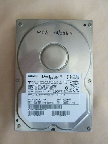 Hitachi Deskstar Hard Disk Drive IDE 61.4Gb