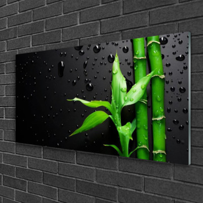 Tableau Décoratif Moderne Sur Verre - Impression Bambou 100x50 Cm, Jaune, Par Tulup