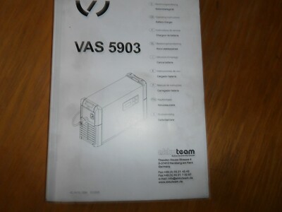 VAS 5903  Batterieladegerät  Bedienungsanleitung  