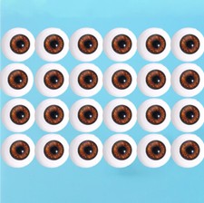 12pair 24mm Brown Acrylic Eyes for Reborn Baby Dolls BJD OOAK Kits DIY Supply