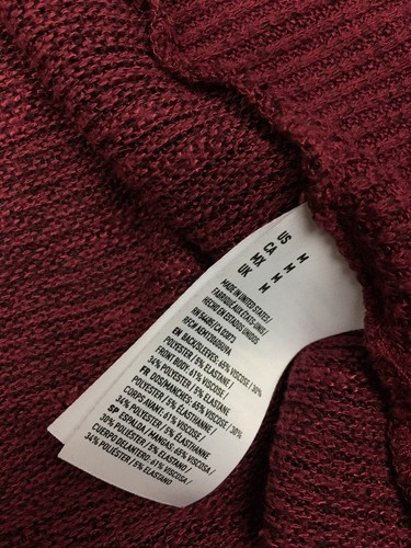 American Eagle Cardigan Womens Size Medium Dark Red Open Front Lightweight - Picture 5 of 11
