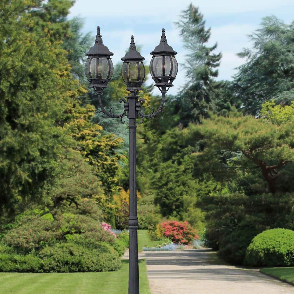 Bel Air Lighting Outdoor Lamp Post 7.6ft Clear Glass, Metal