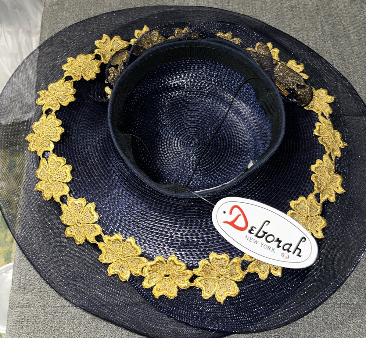 Deborah New York Elegant Navy Women\'s Fascinator Hat with Decorative Rosette Feather Fascinator Navy Blue - Navy Blue Hat - Navy Wedding  main image 3