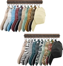 Hat Rack for Wall Baseball Caps Organizer Wall-Mounted Retro Wooden Hat Hanger S