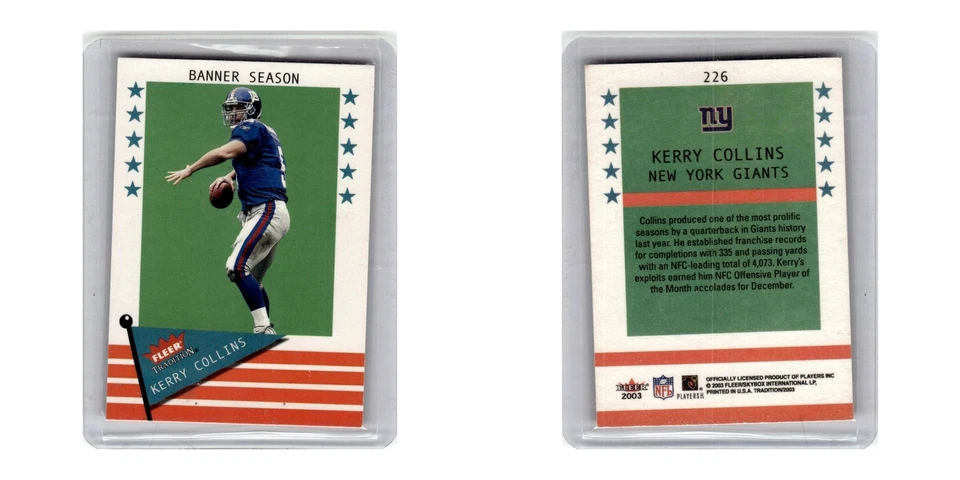 2003 Fleer Tradition Kerry Collins Giants #226 - Image 3 of 3
