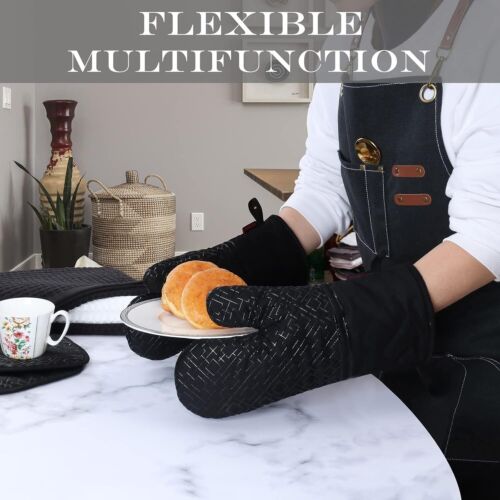 Heat Resistant Oven Mitts & Pot Holders Set - 6pcs for Cooking & Baking - Picture 4 of 7