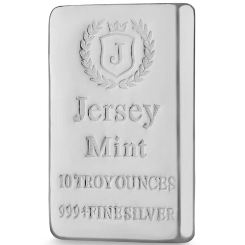 Jersey Mint 10 oz 0.999 Silver Bullion Casted Bar - Free Shipping - In Stock