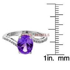 Natural Amethyst Gemstone with 925 Sterling Silver Ring for Women's 3658
