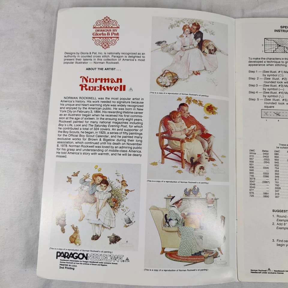 1983 Vtg Norman Rockwell Characters & Designs Needlepoint Cross Stitch - Image 3 of 4