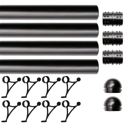Solid Bar Mount Foot Rail Kit, 2" OD Stainless Steel Tubing w/Internal Connector - Imagen 23 de 37