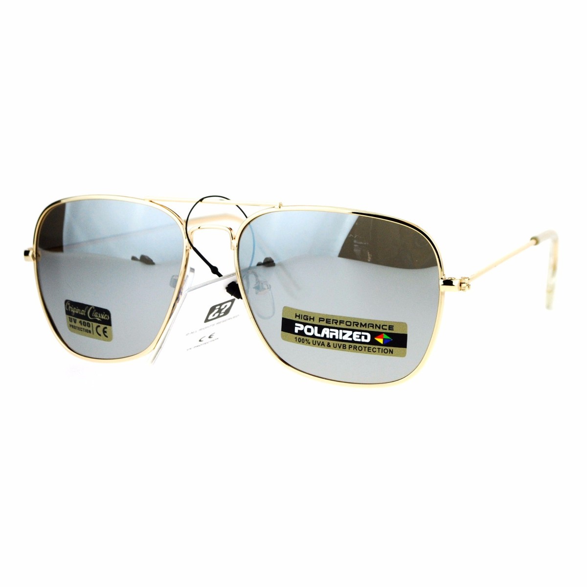 Polarized Square Aviator Sunglasses with UV400 Protection J+S Premium Military Style Classic Square Aviator Sunglasses  main image 4