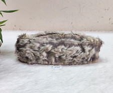 Antique White Fur Leather Hand Work Cap Men's Hat Old Royal Collectible LETH108