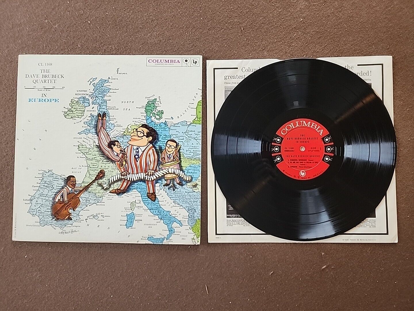 Cool Jazz 1958 THE DAVE BRUBECK QUARTET IN EUROPE CL 1168 Mono 6 Eye Vinyl LP