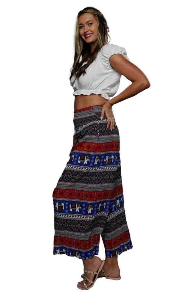 Sacred Threads Hippie Boho Festival Bellydance Palazzo Harem Pants 222270 D - Image 2 of 2