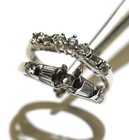 14k white gold semi mount setting diamond engagement ring wedding band 5.4g set — photo 6