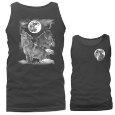 Night Wolves Wilderness Wildlife Outdoor Nature Moon Howling Animal Tank Top