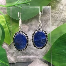 2  Lapis Lazuli Gemstone 925 Silver Plated Handmade Earring Set New 5935