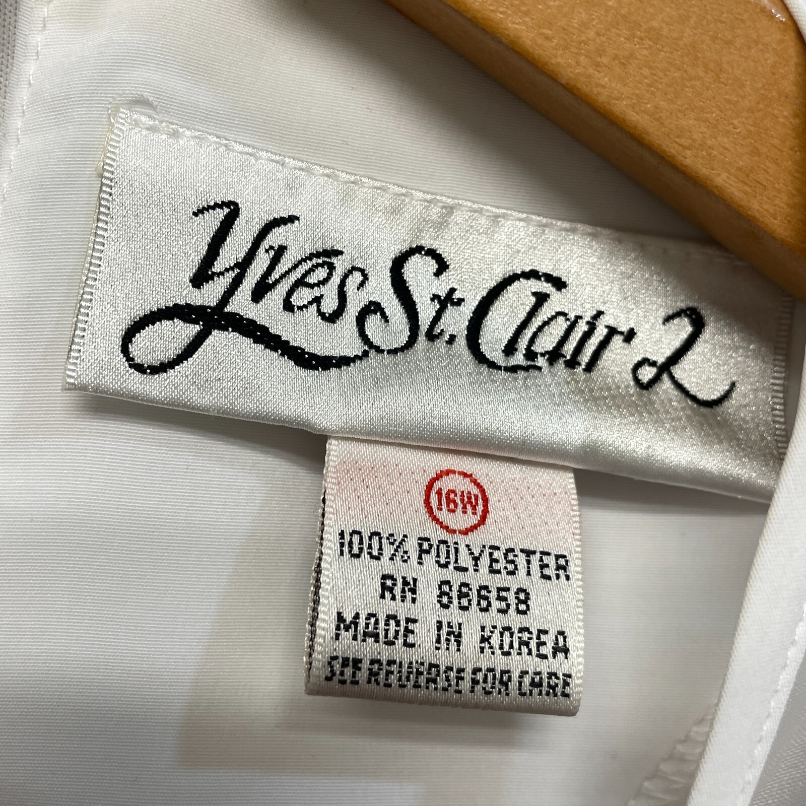 SAINT LAURENT Camicia top blusa donna vintage Yves St Clair taglia 16W ricamata anni 80 M289 16