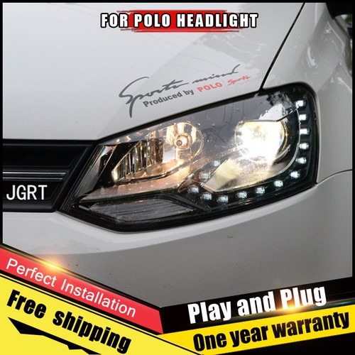 For VW POLO Headlights assembly BiXenon Lens Double Beam HID KIT 2013