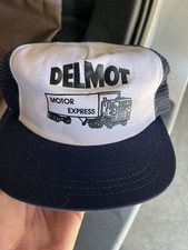 Vintage MADE IN USA DELMONT MOTOR EXPRESS SNAP BACK TRUCKER HAT