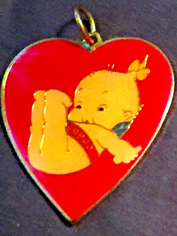 Charm Blunder Boo Rose O'Neill Kewpie on Red Heart Kewpies Always Falling Down