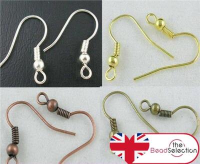 200 EARRING FISH HOOKS 18mm Nickel lead Free Earrings SILVER GOLD  EARWIRES UK