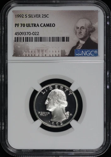 1992-S Silver Washington Quarter NGC PF-70 Ultra Cameo