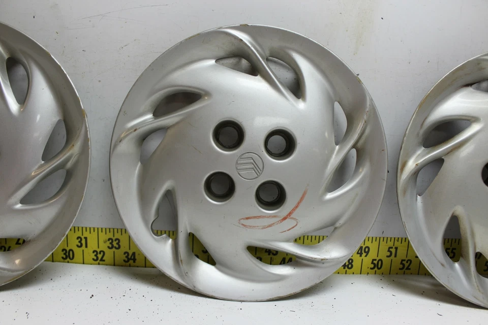 Used OEM Ford 14" Hub Caps Wheel Covers F8K61130BA 1997-99 Mercury Tracer (3382) - Image 4 of 4