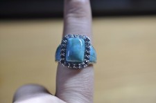 Women's .925 Sterling Silver Turquoise Light Blue Size 9 Ring Fun Stylish