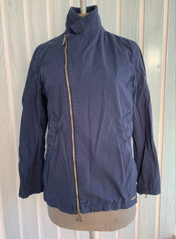 Chaqueta John Galliano Mujer Azul Marino Algodón Geométrico Pechos Estrás Talla 14 Foto 4 de 4