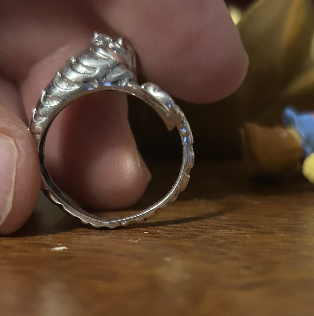 Sterling Silver Tiger Adjustable Ring - image 4