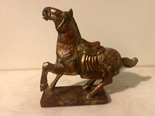 Vintage  Wooden Hand Sculpture & Painted Chinese Tang Dynasty  War Horse