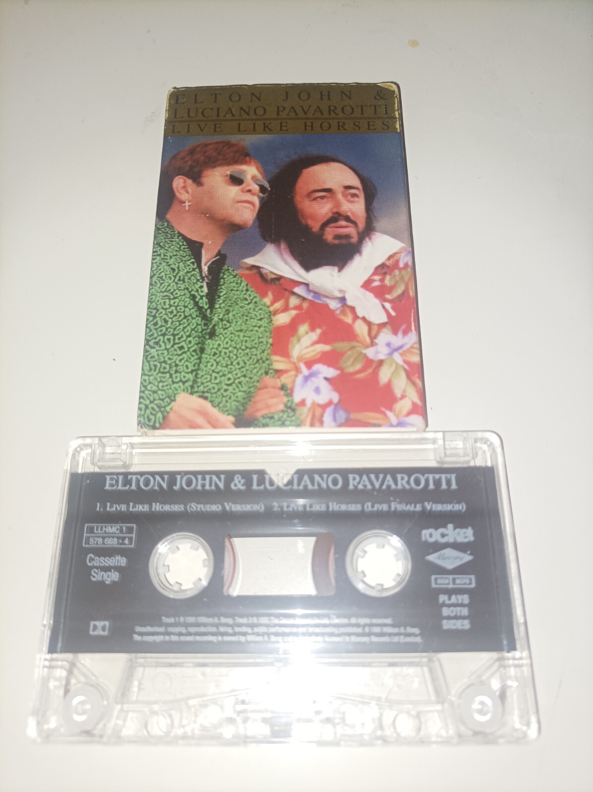 Elton John & Luciano Pavarotti Live Like Horses Cassette TESTED