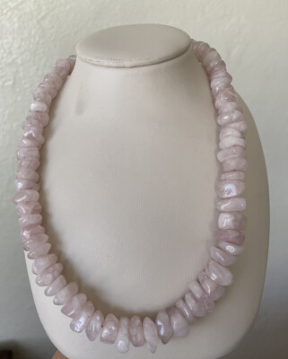14 Karat Gelbgold rosa Perlenkette