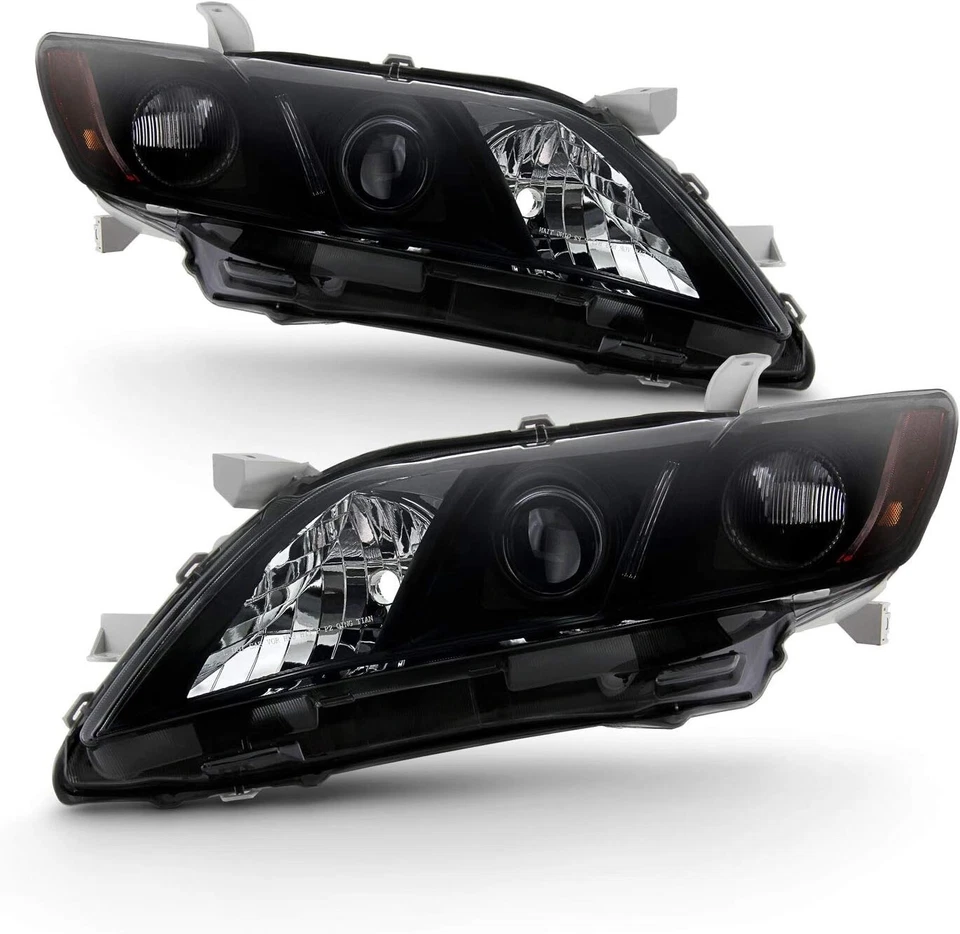 Juegos de faros izquierda+derecha para Toyota Camry 2007 2008 2009 negro oscuro 07-09 Foto 2 de 4