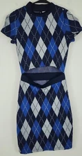 Divided By H&M NWT  Womens Open Stomach Mini Short Sleeve Dress Size XXS Blue