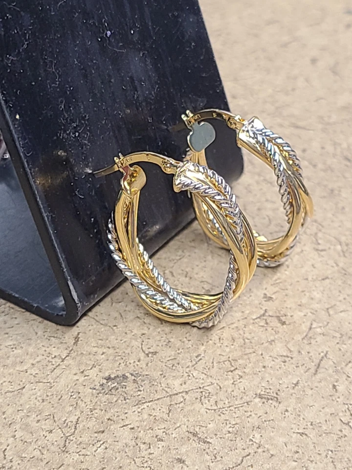 Ross Simons 14K Yellow Gold Twisted Hoops - Image 4 of 4