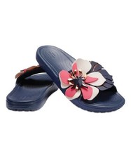 Crocs Classic Clogs Rare Botanical Floral Design Navy Women  s Size 6 NIB