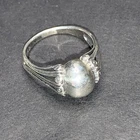 STERLING SILVER .925 Lot Ring P11 SE $ Vintage Designer Ball Band Dome Round Mom